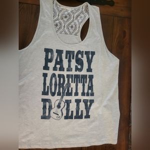 CHEEKY'S QUEENS OF COUNTRY LACE YOKE TANK TOP